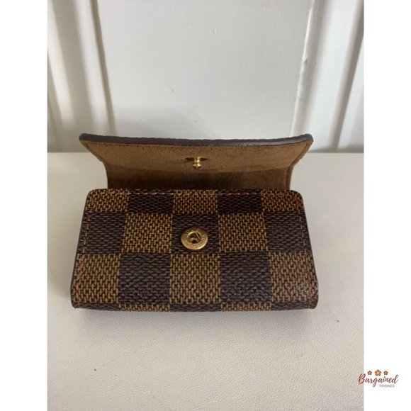 Authentic Louis Vuitton Brown Damier Ebene Coated Canvas Square Cufflinks Case - Picture 7 of 13